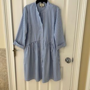 Tuckernuck blue and white striped shirt dress